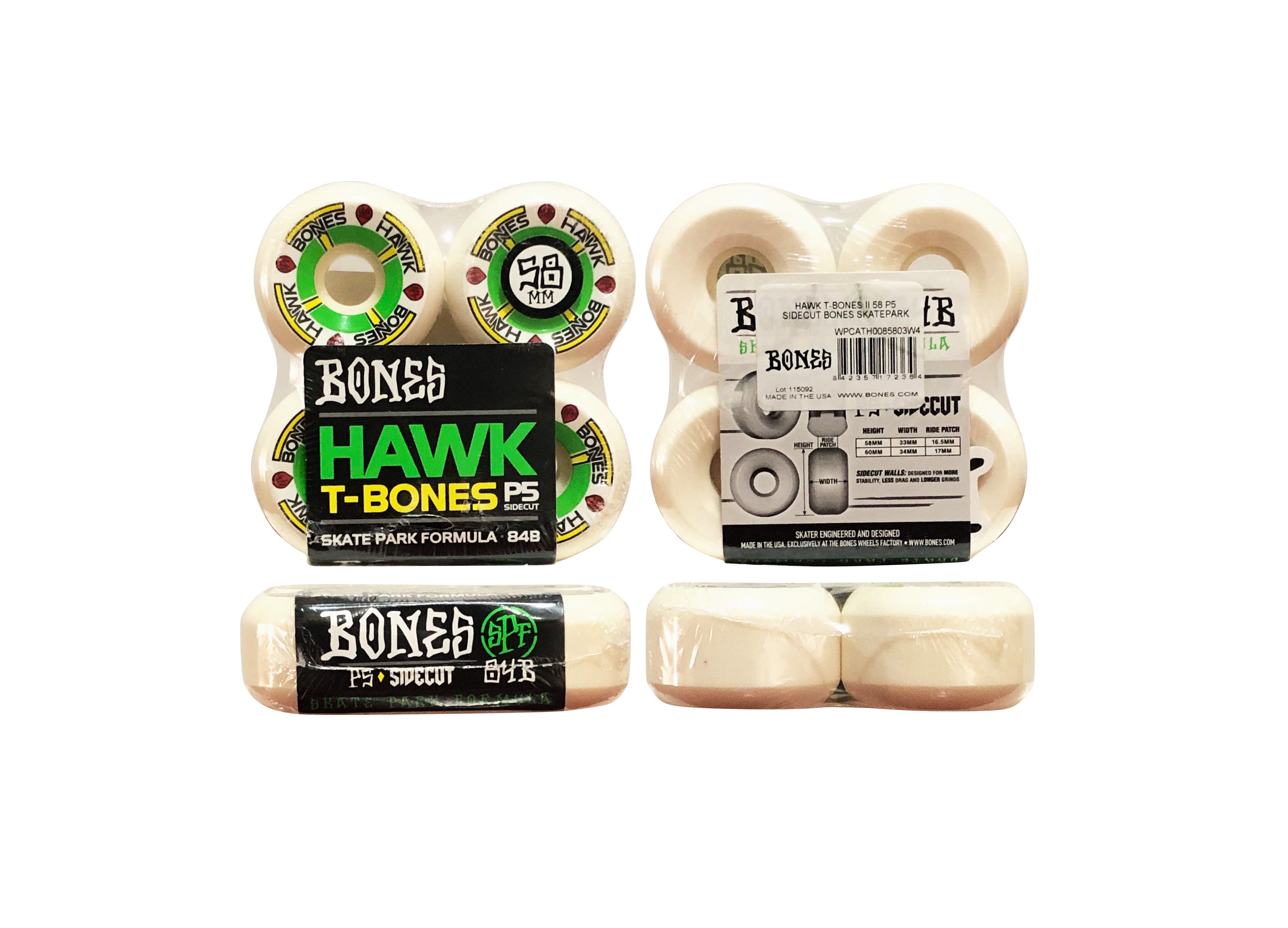 Roda Bones Hawk T-Bones II P5 Sidecut SPF 84B 58mm